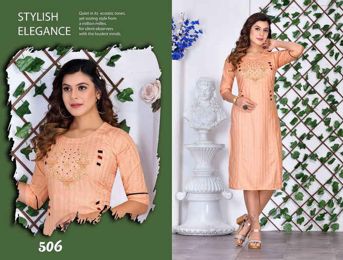 Beauty Queen Zavia Fancy Wear Rayon Designer Kurti Collection